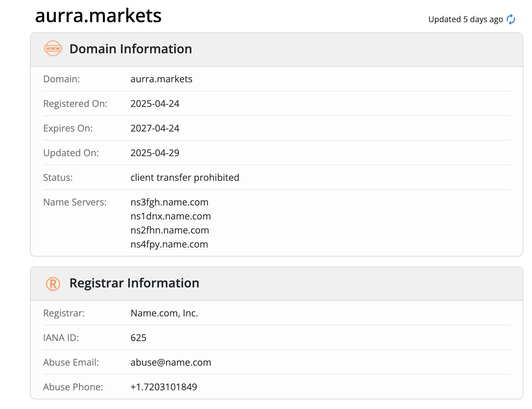 Website registration time