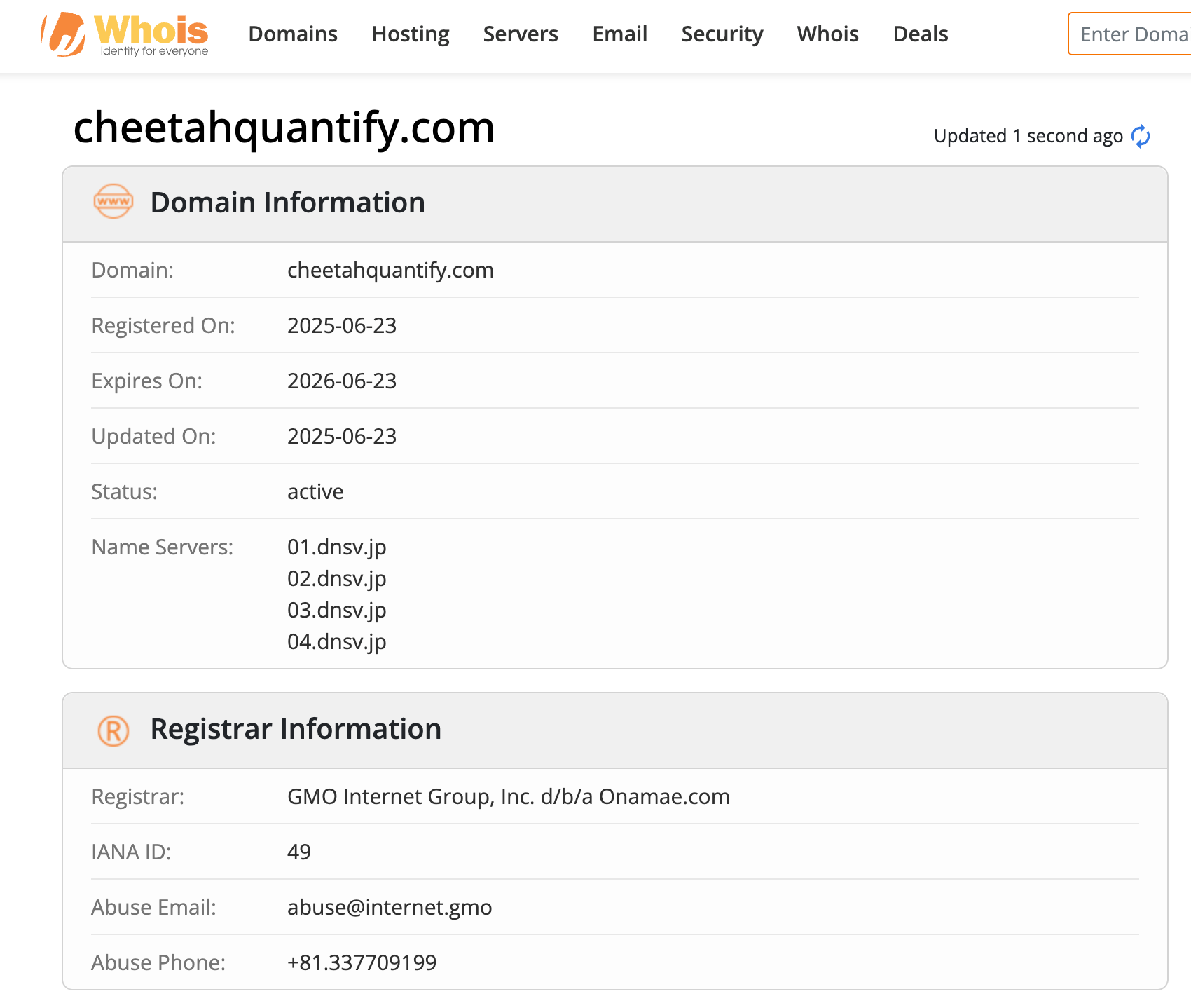 Website registration time