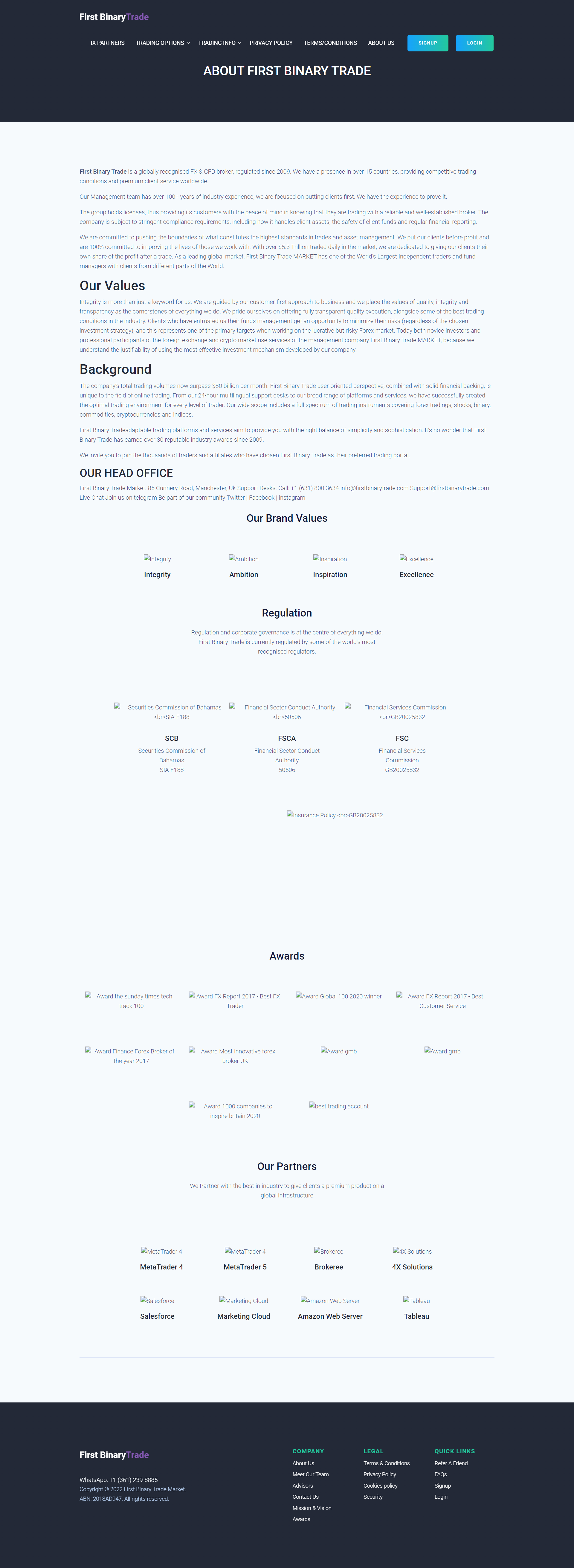 First Binary Trade Market Official Website