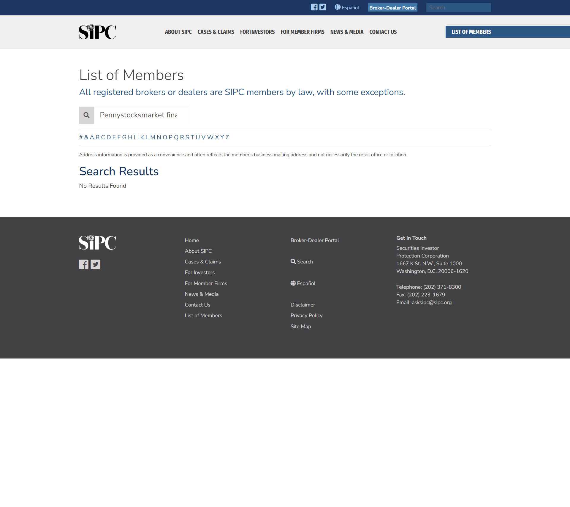 Securities Investor Protection Corporation Official Website