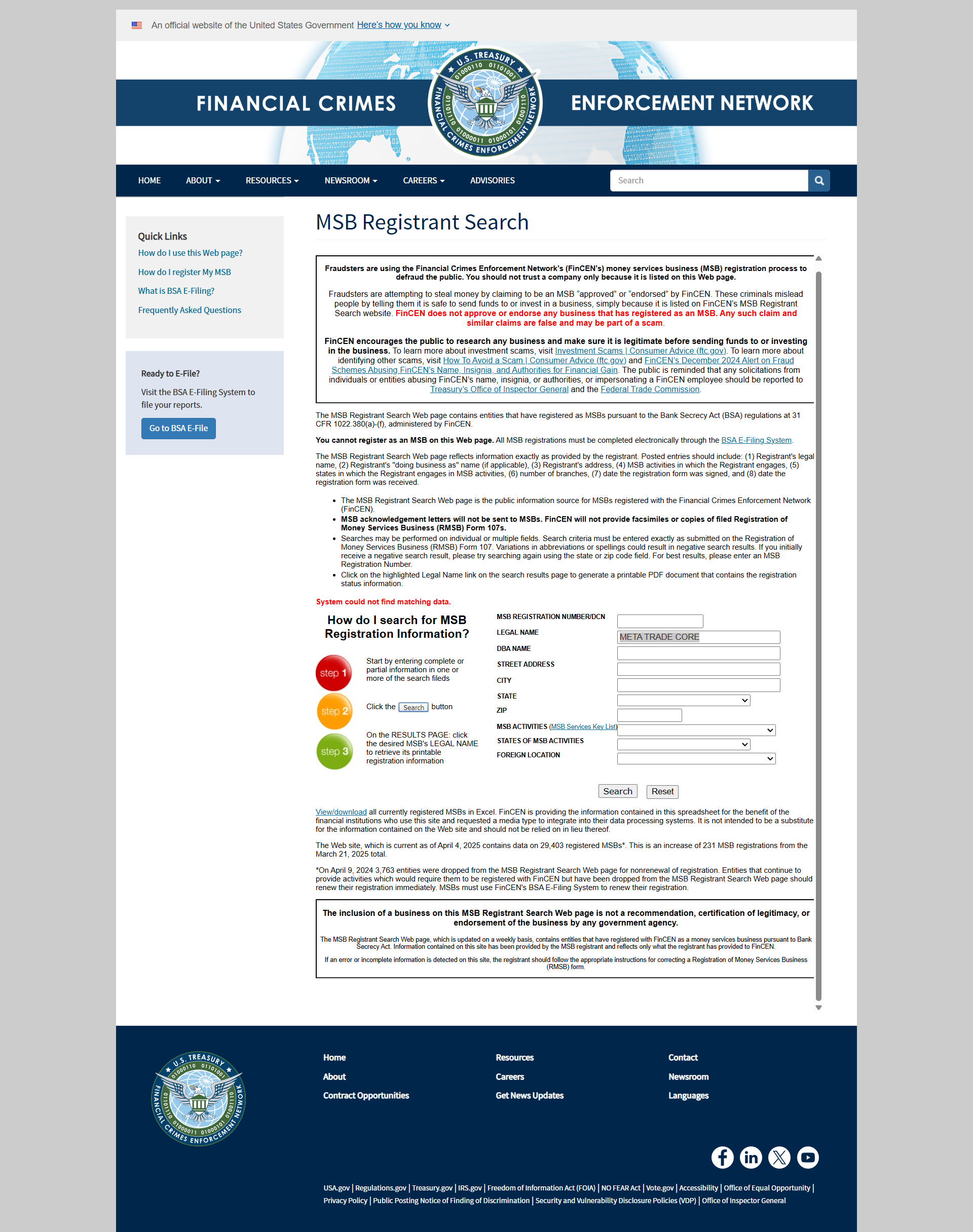 United States Financial Crimes Enforcement Network（FinCEN）