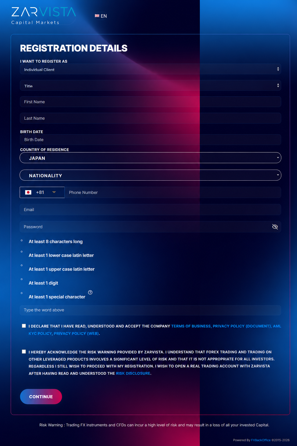 Registration Form Information