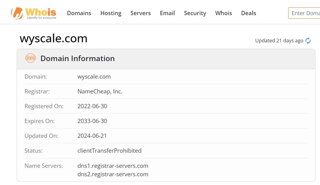 WYscale domain time