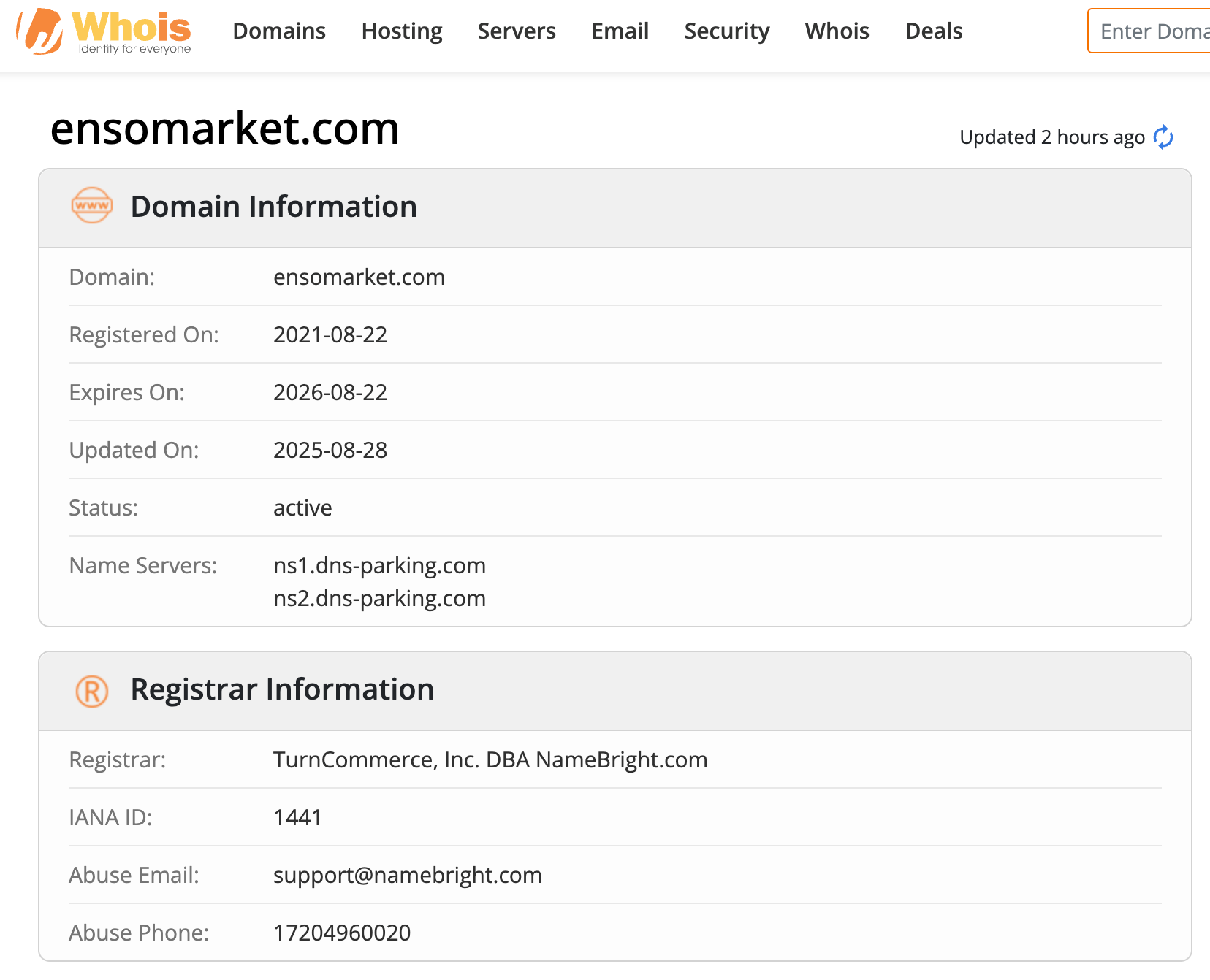 Website registration time