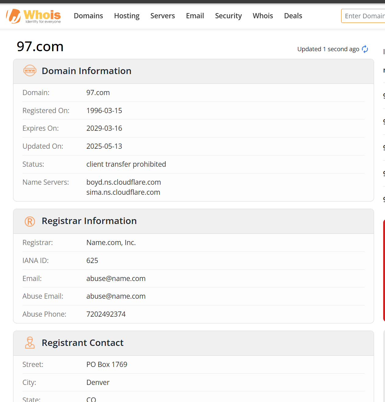 Whois lookup results1