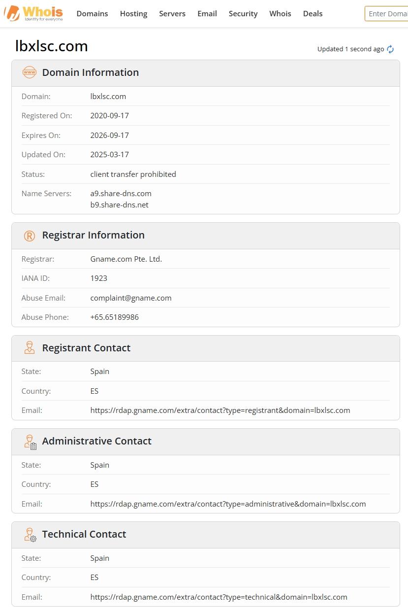 Website registration time