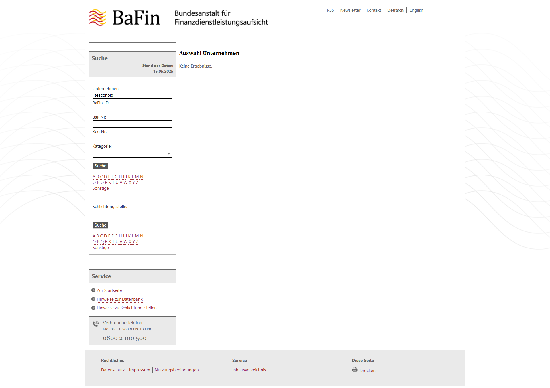 Federal Financial Supervisory Authority ( BaFin )