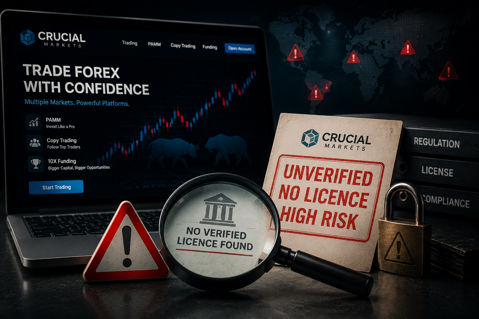 Crucial Markets 无实质监管高风险提示！