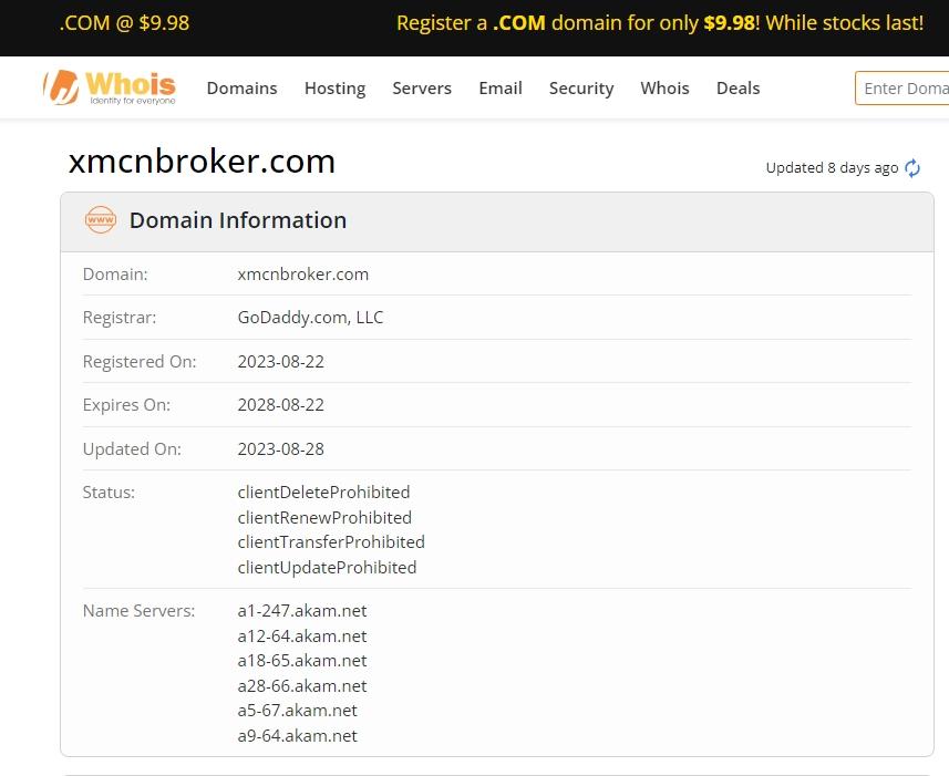 XM Whois Registration