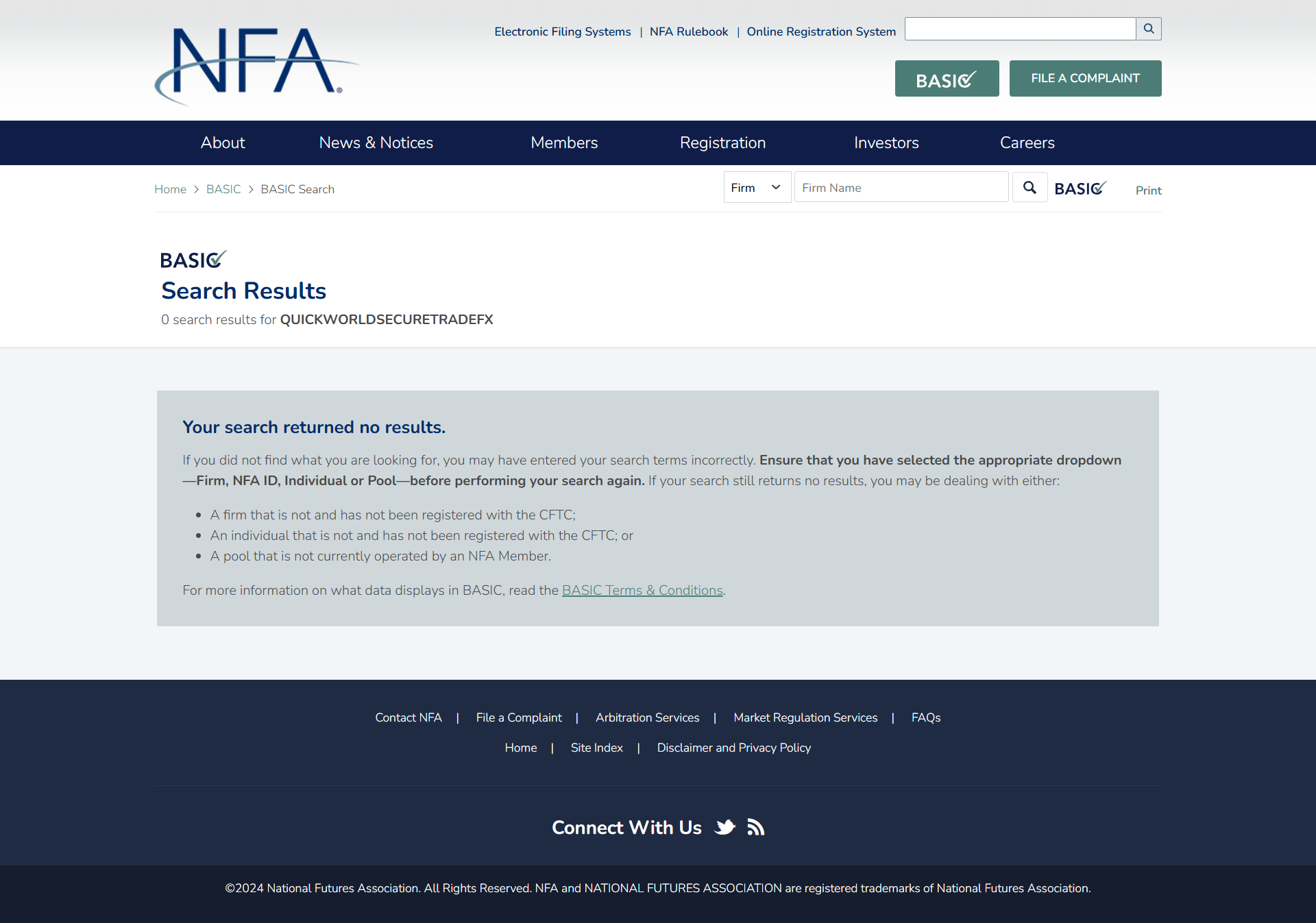 National Futures Association（NFA）