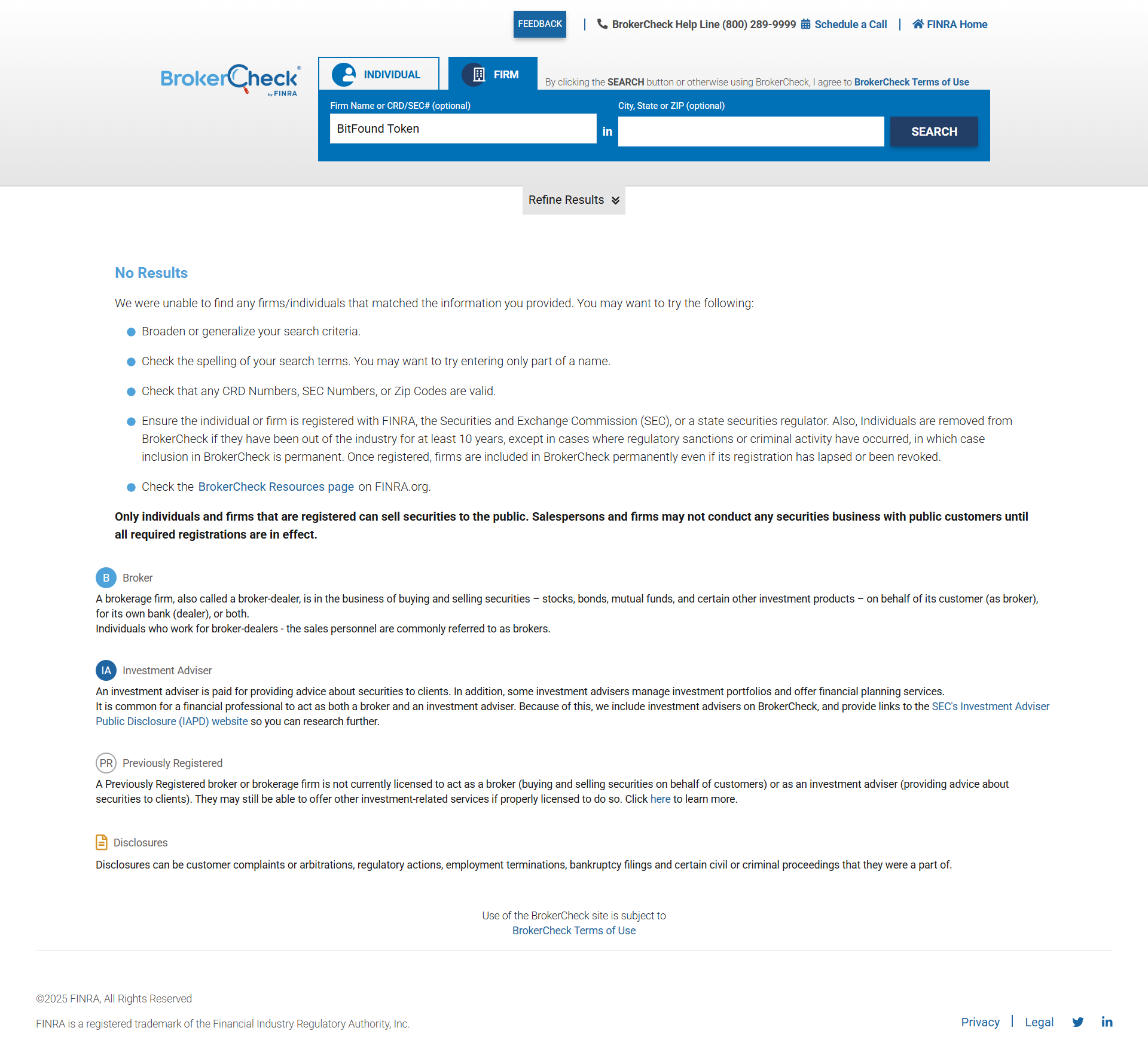 United States Financial Industry Regulatory Authority(FINRA)