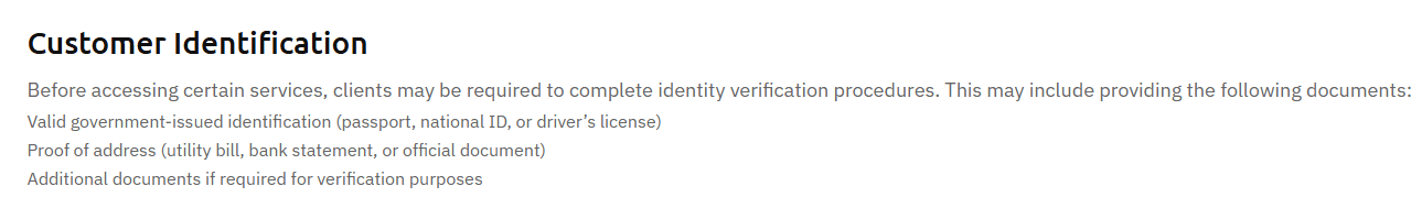 Deposit and Withdrawal Information