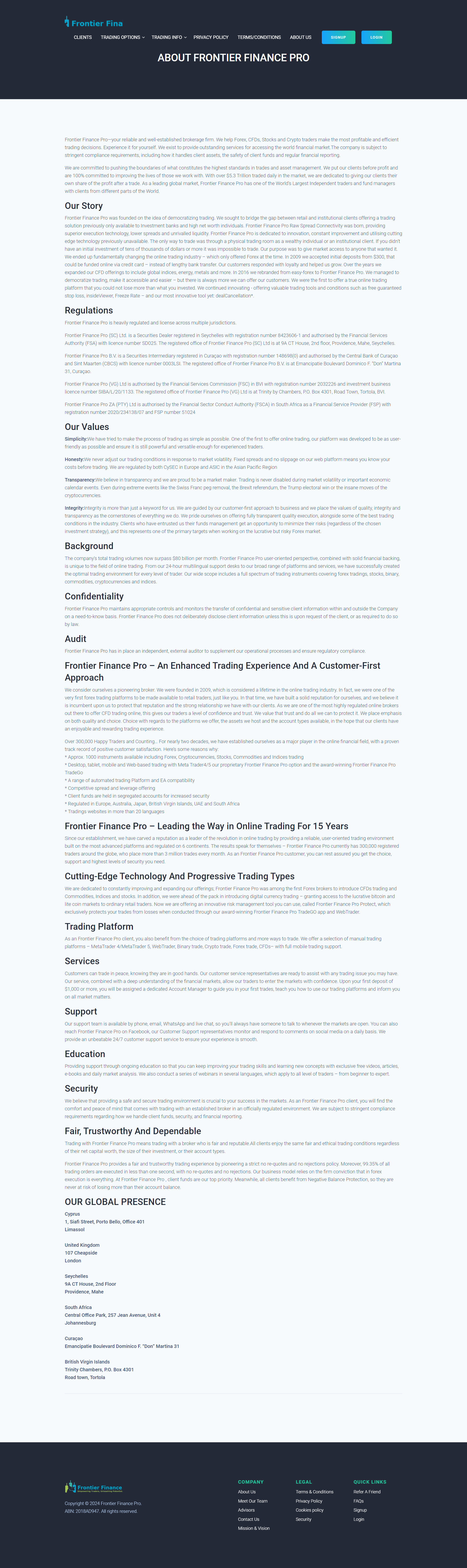 Frontier Finance Pro Official Website