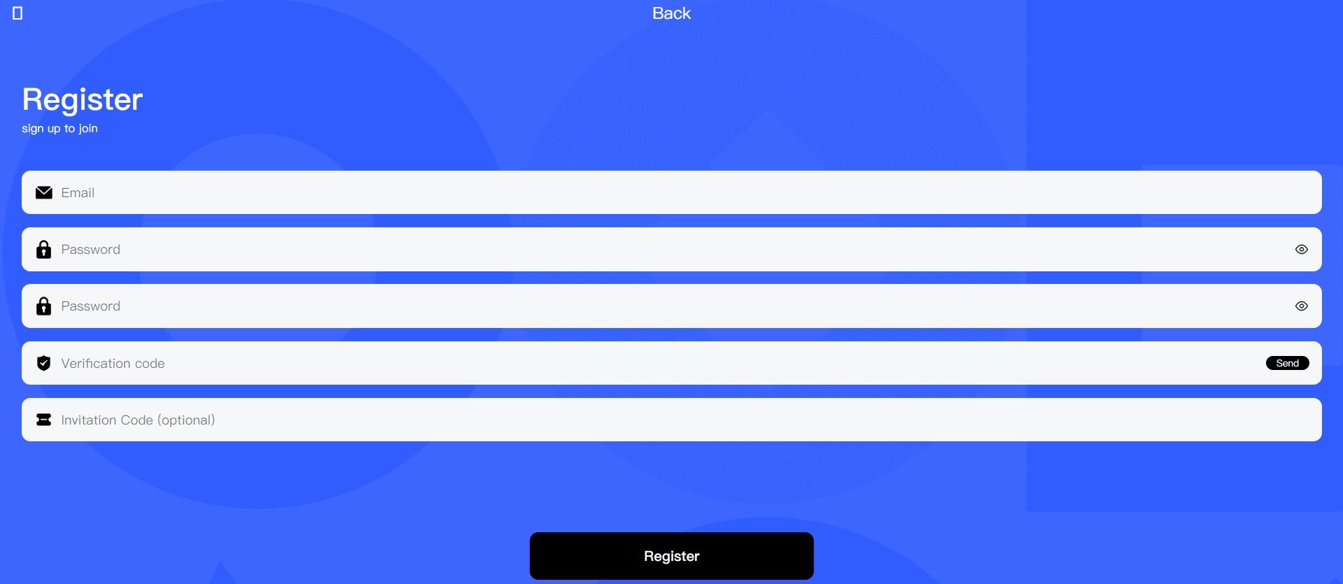 Account registration