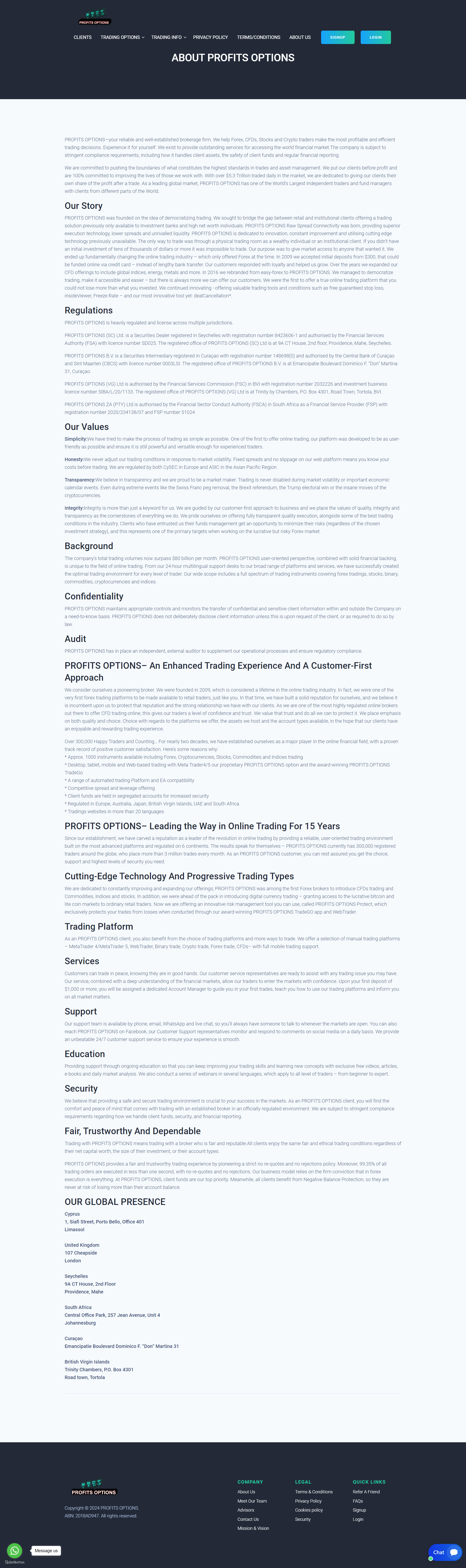 PROFITS OPTIONS Official Website