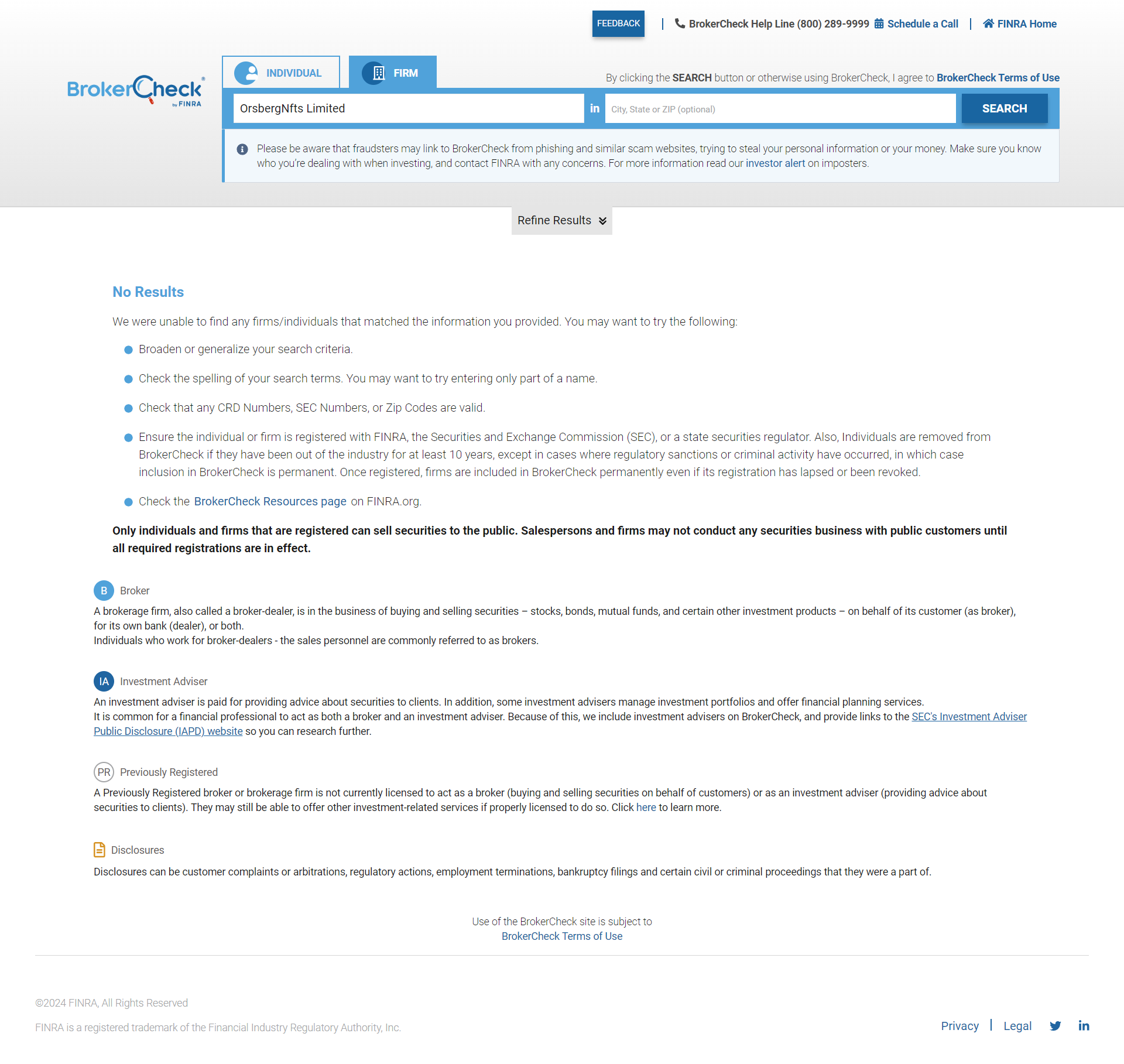United States Financial Industry Regulatory Authority（FINRA）