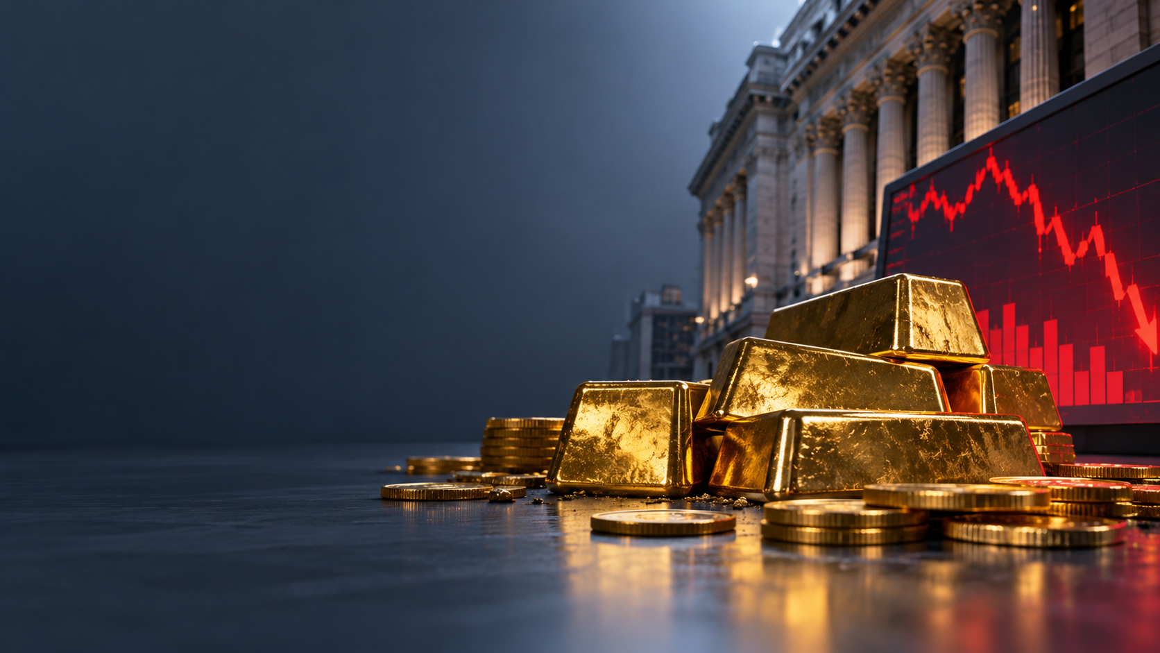 Gold settles at a one-year low as stock selloff drives cash demand