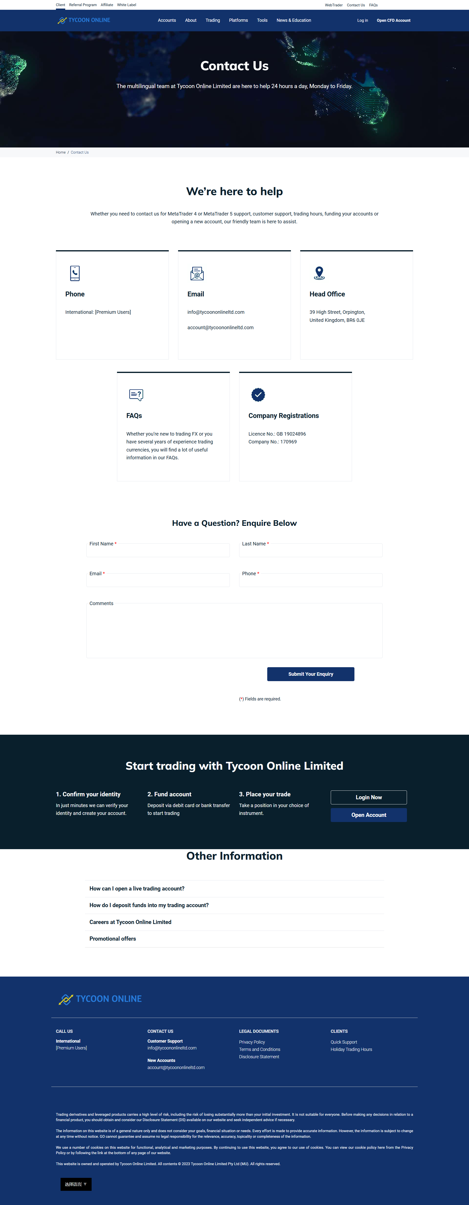 Tycoon Online Limited Official Website