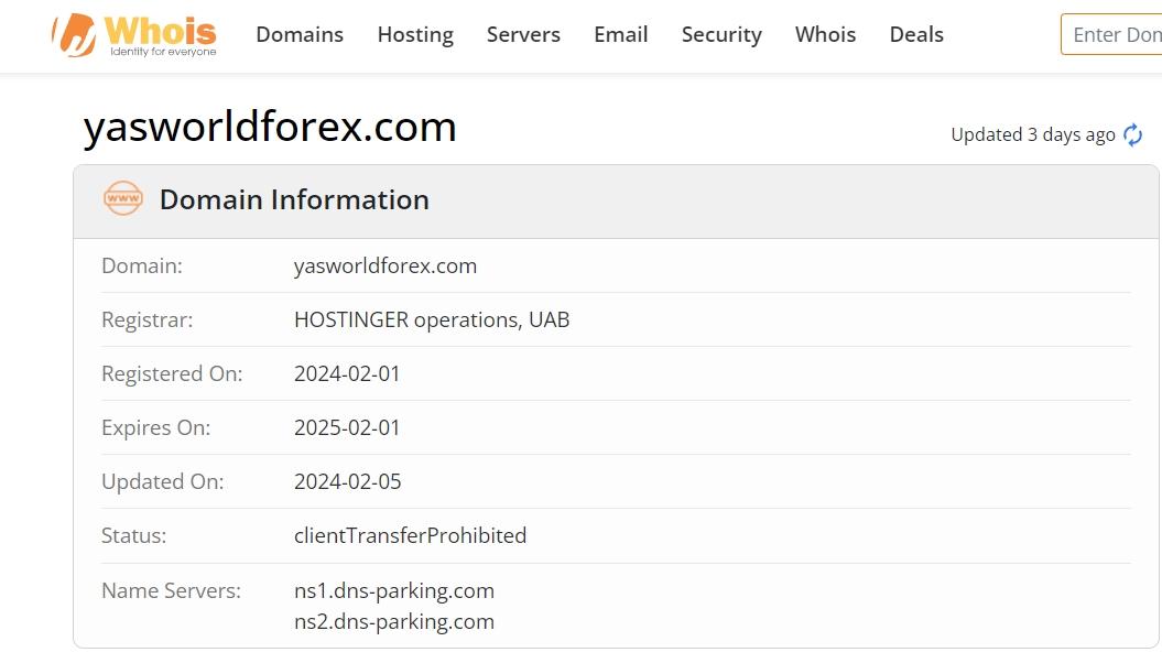 domain time of YasWorldForex