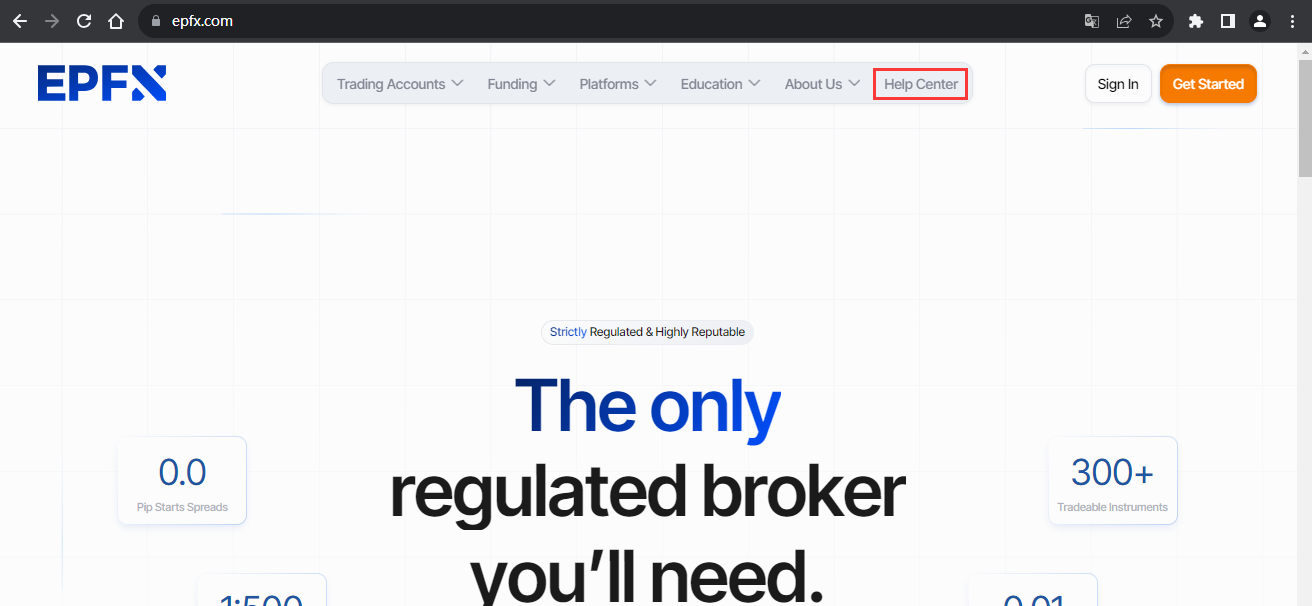 The official website displays account registration information