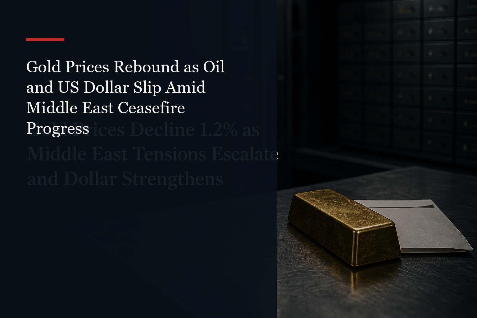 Gold Prices Rebound as Oil and US Dollar Slip Amid Middle East Ceasefire Progress