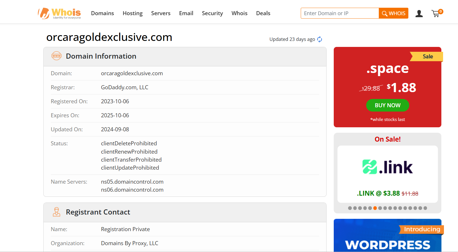Orcara Gold Exclusive whois