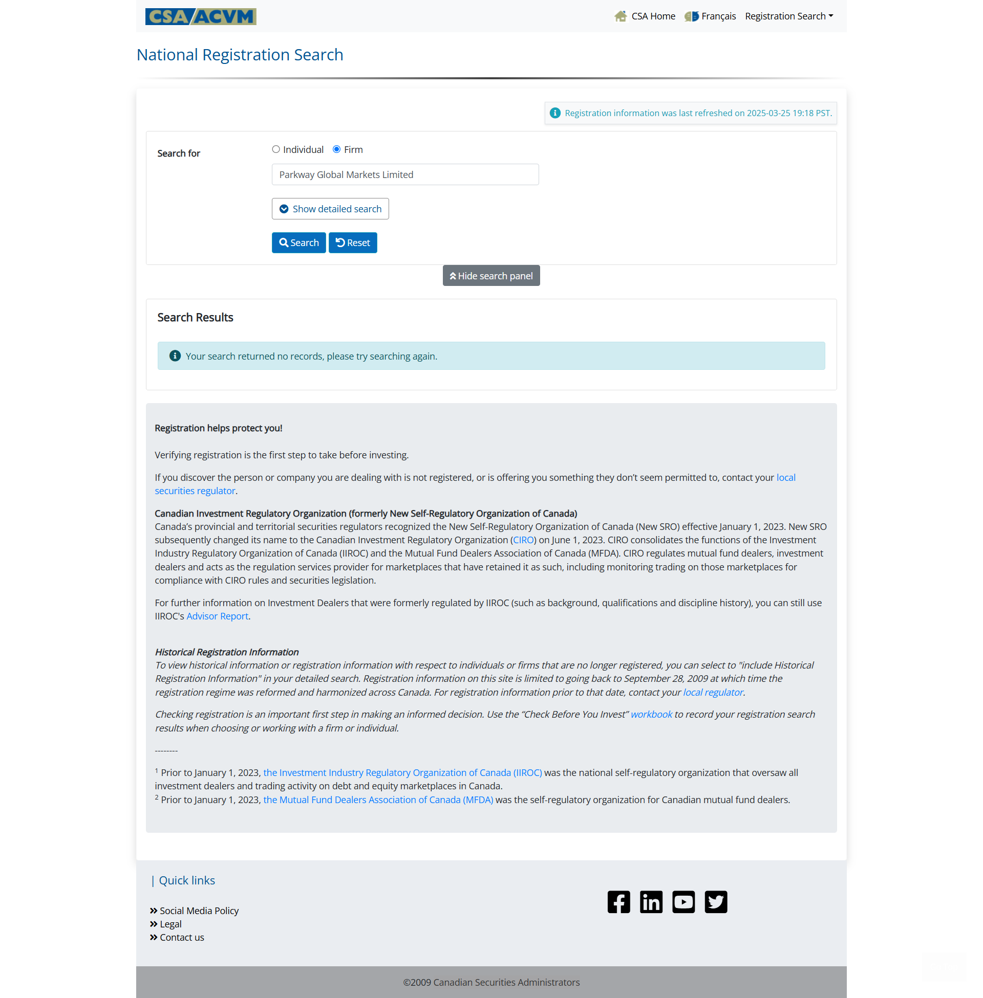 Canadian Securities Administrators(CSA)
