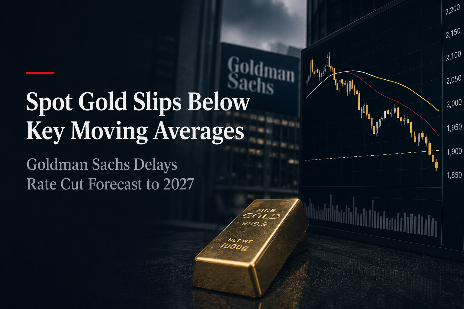 现货黄金跌破关键均线 高盛推迟降息预测至2027年