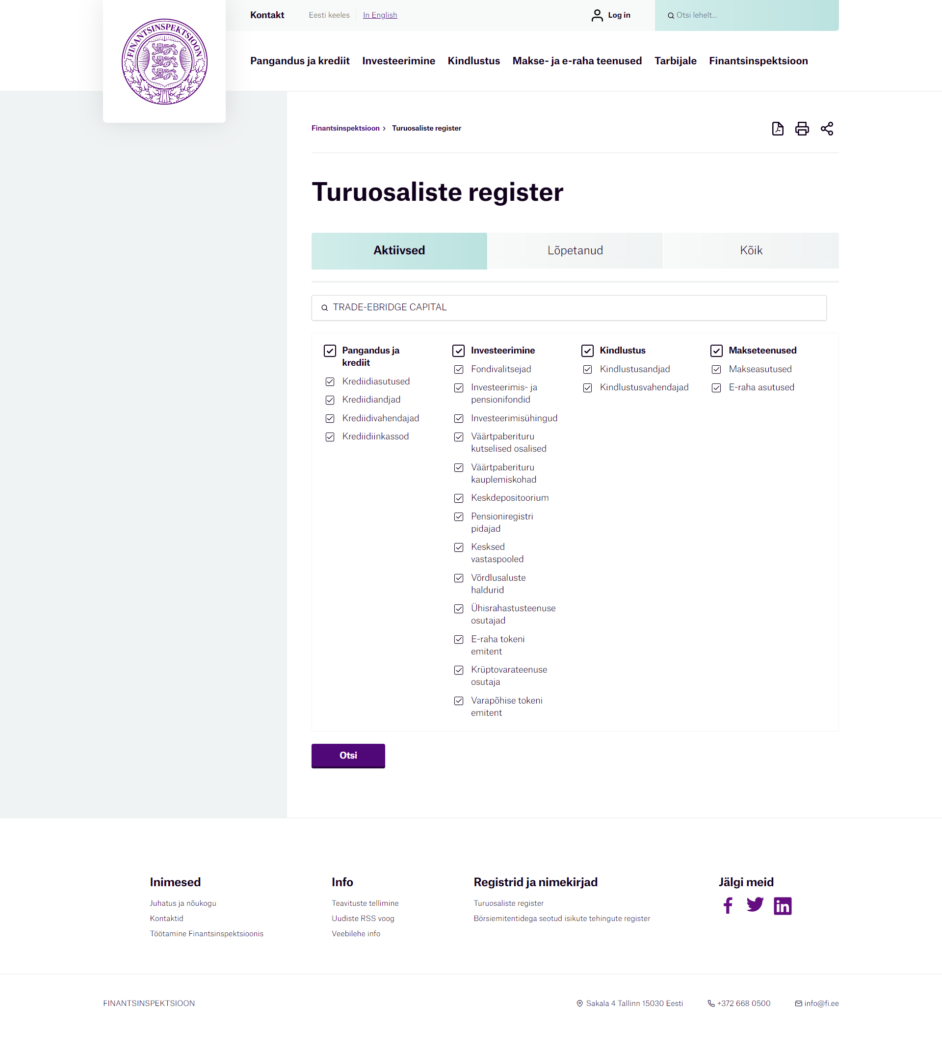 ESTONIAN CHAMBER OF COMMERCE AND INDUSTRY