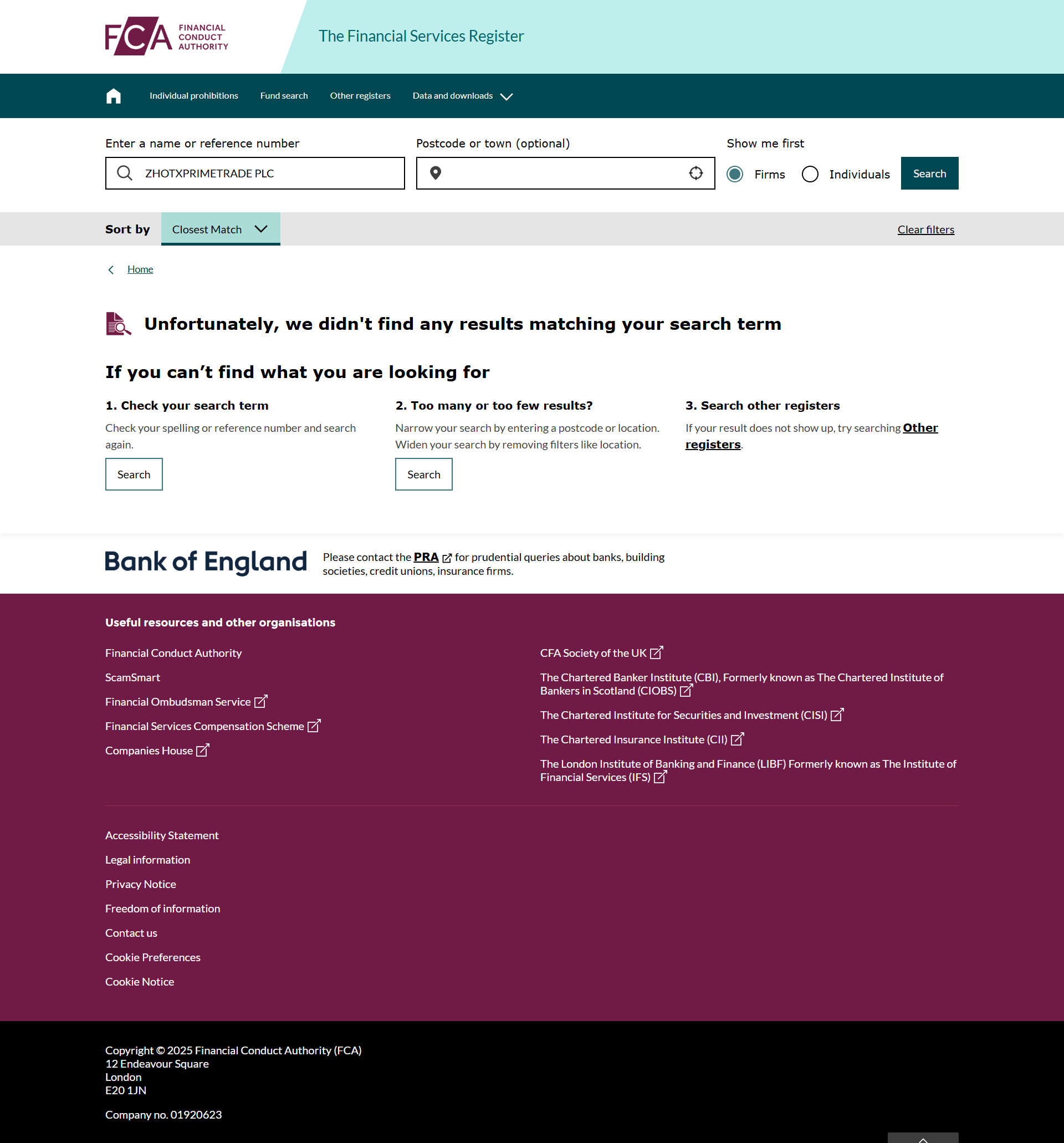 UK Financial Conduct Authority（FCA）