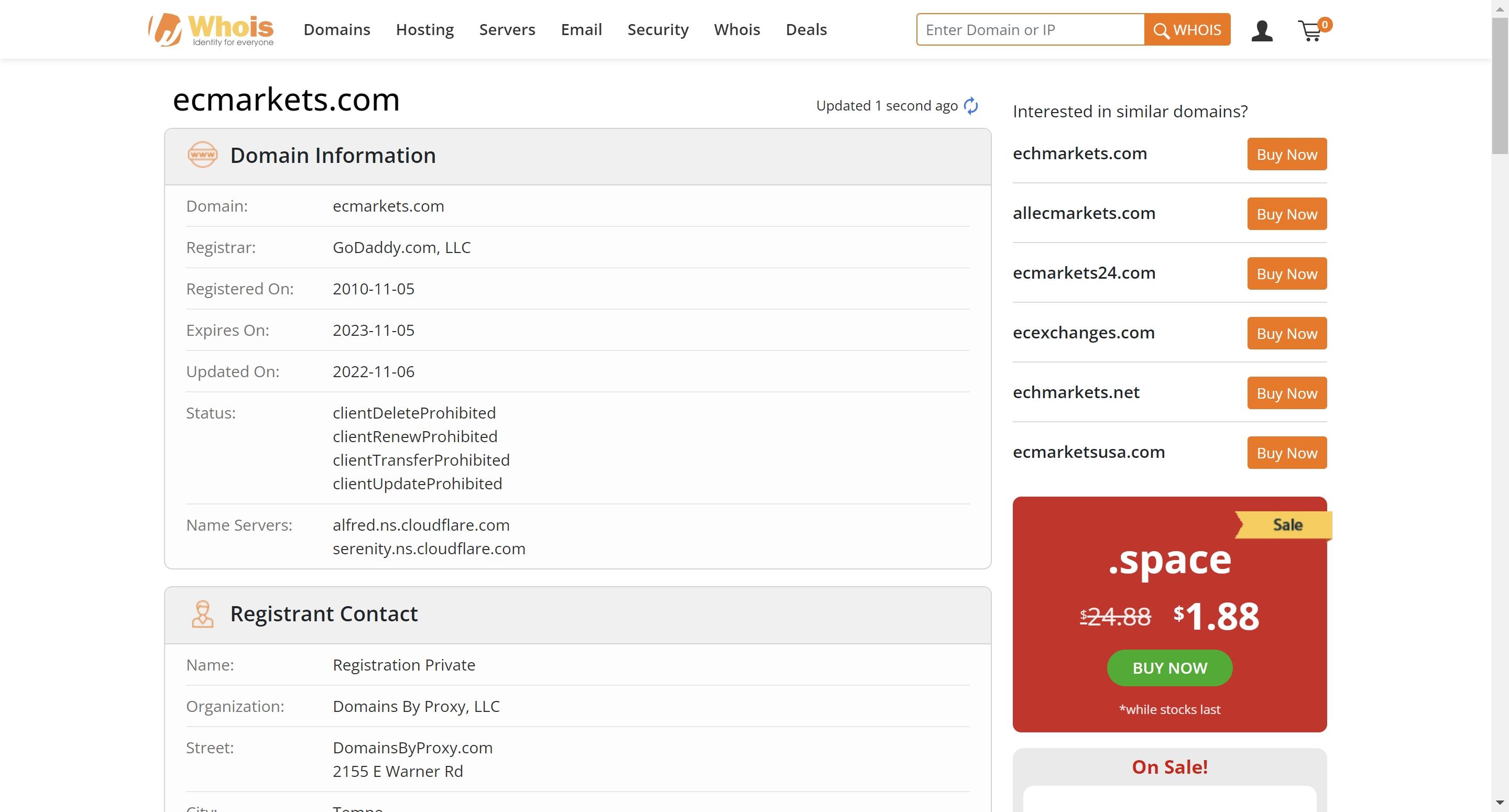 EC Markets whois screenshot