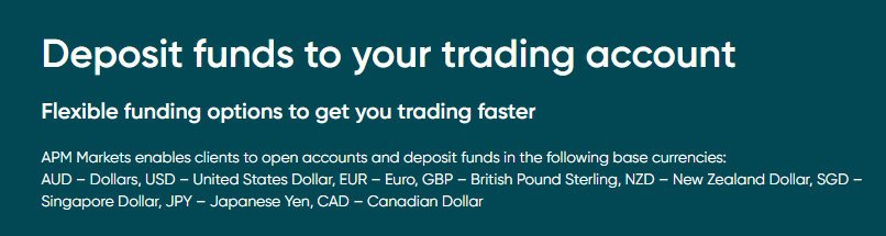 Deposit and Withdrawal Information