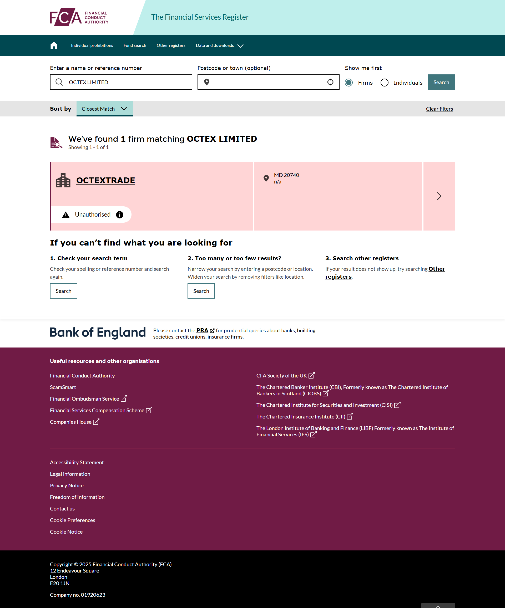 UK Financial Conduct Authority（FCA）