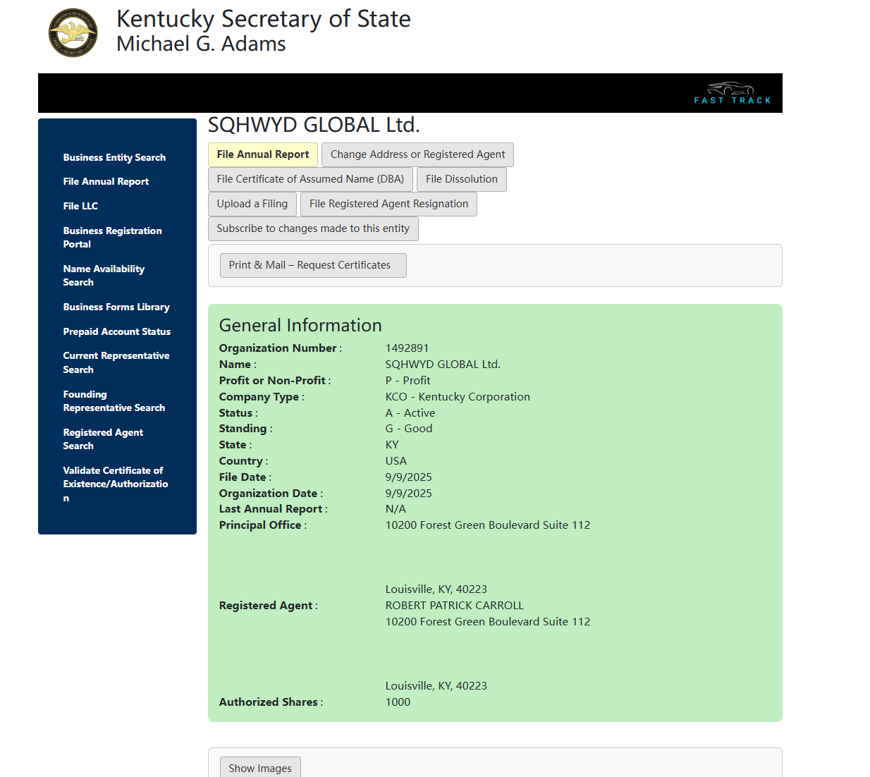 Registration Information