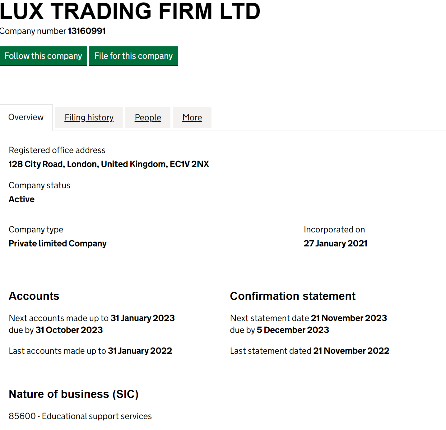 英国工商局(Companies House)