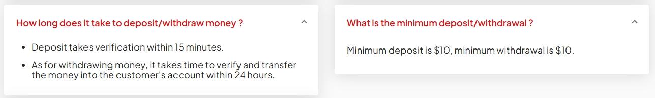 Deposit and Withdrawal