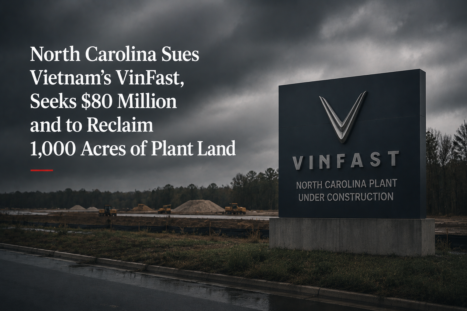 北卡罗来纳州起诉越南VinFast，追讨8000万资金并寻求收回千英亩建厂土地