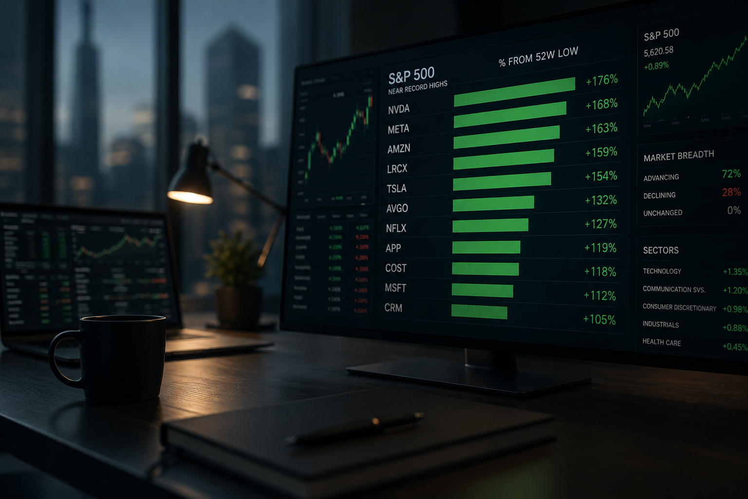 Eleven S&P 500 Stocks Reach New All-Time Highs, Some Up Over 150% from Lows