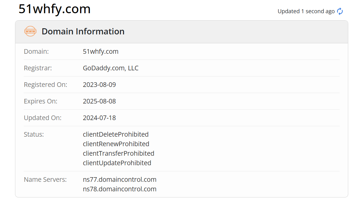 51外汇返佣网whois.com域名年限数据