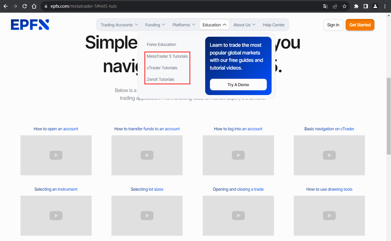The official website displays other service information