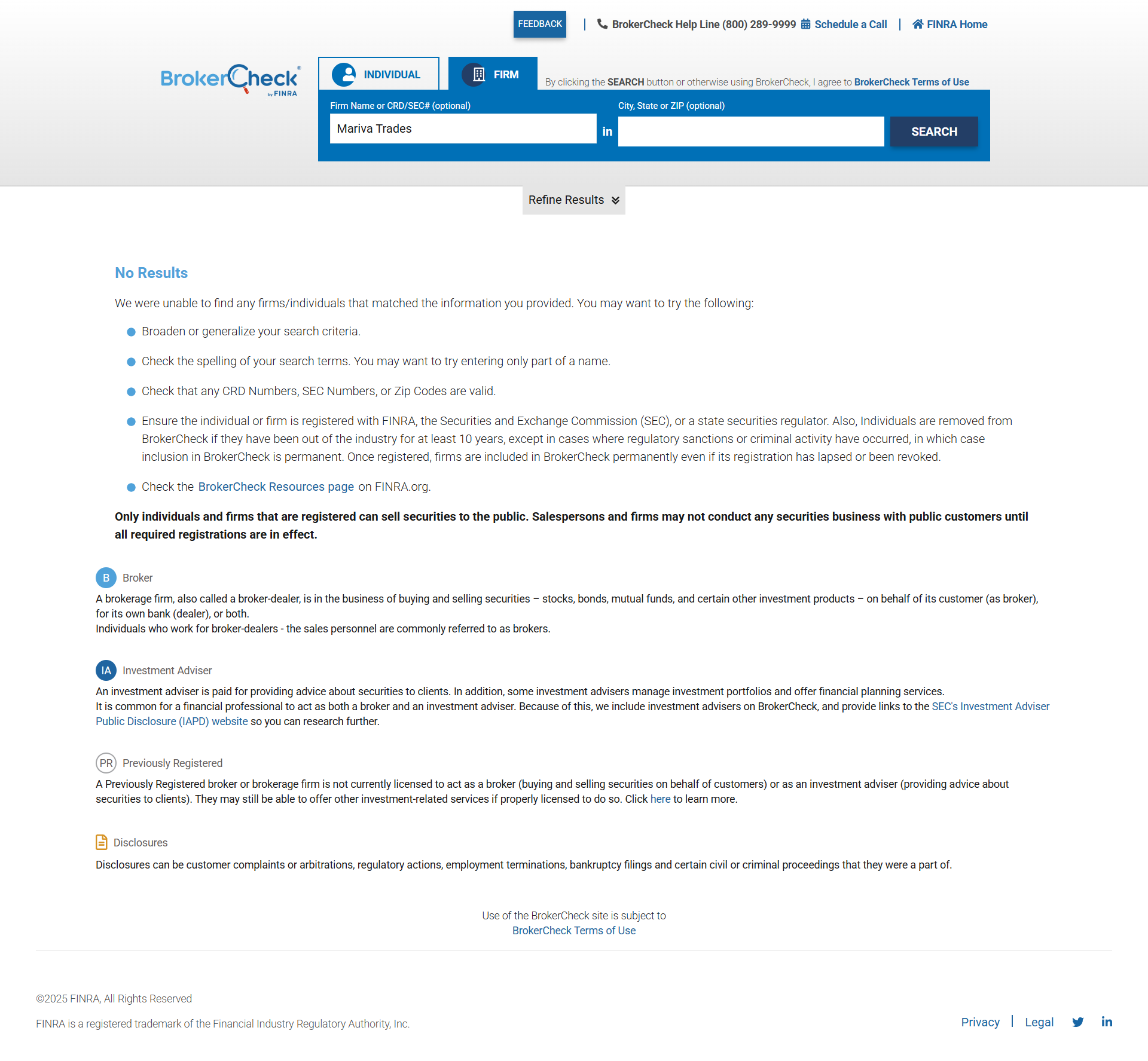 United States Financial Industry Regulatory Authority(FINRA)