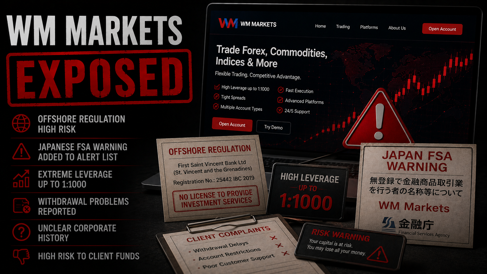 WM Markets 无法出金，被FSA 点名，无牌招揽！
