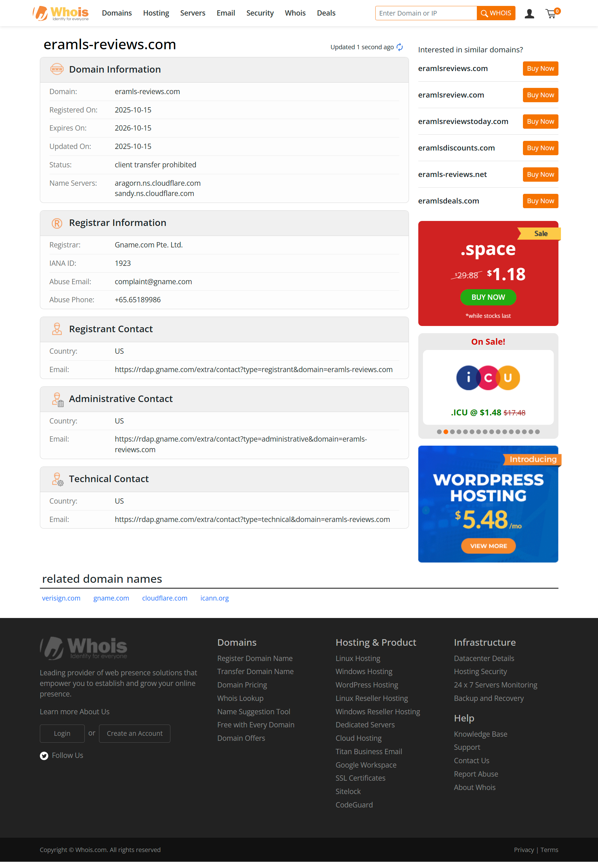 WHOIS Lookup Results