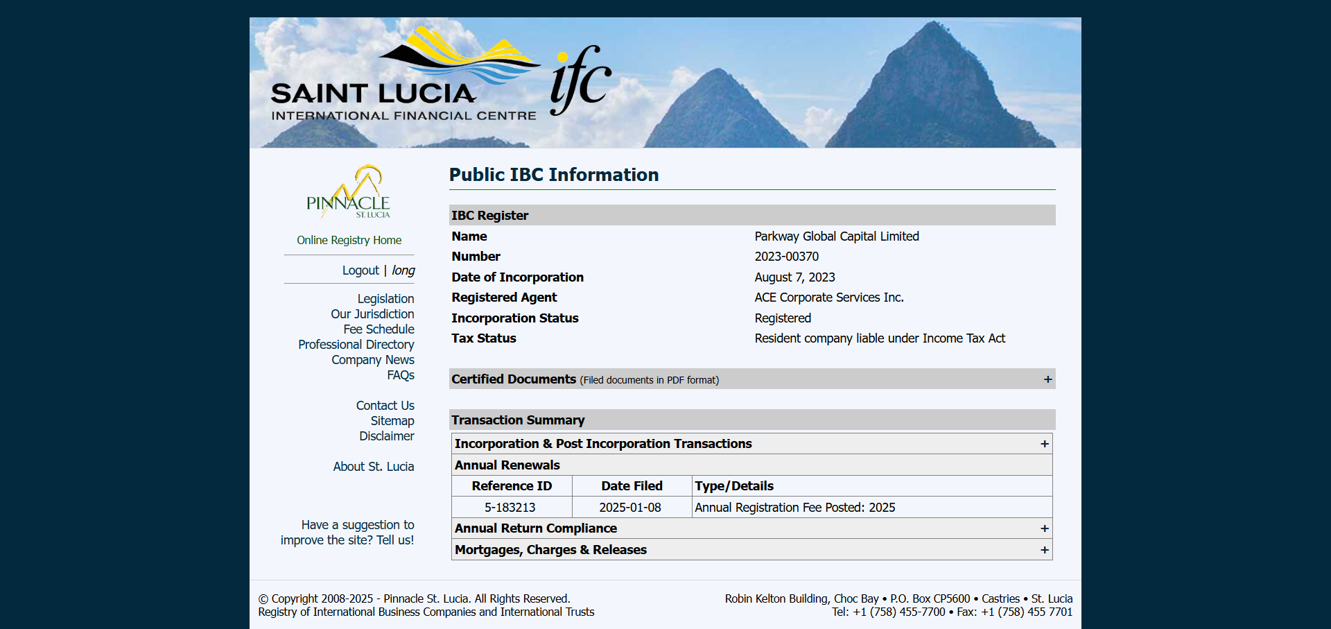 SAINT LUCIA INTERNATIONAL FINANCIAL CENTRE（IFC）