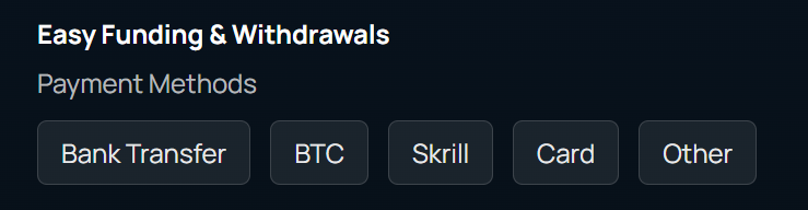 Deposit and Withdrawal Methods