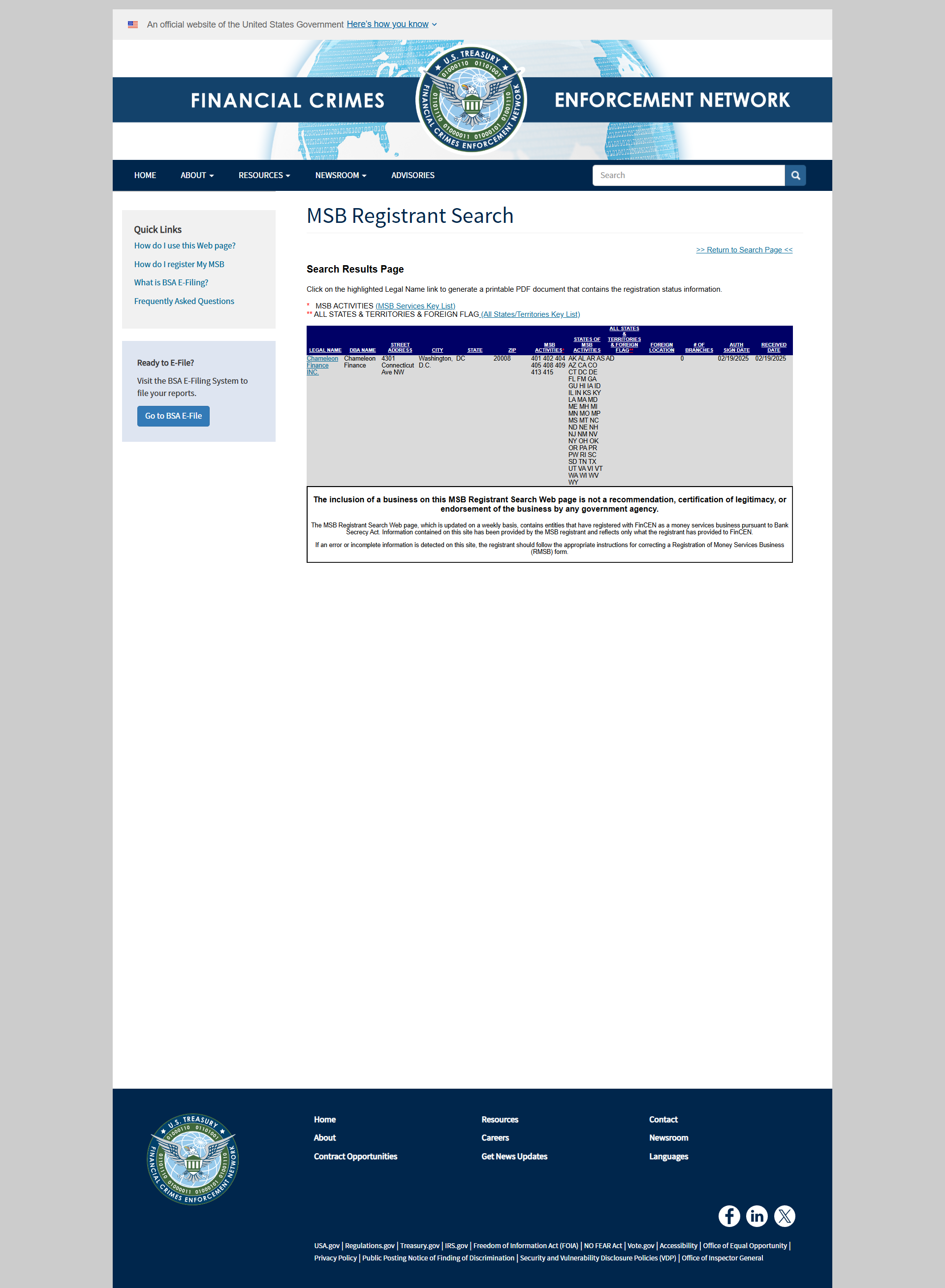 United States Financial Crimes Enforcement Network(FinCEN)
