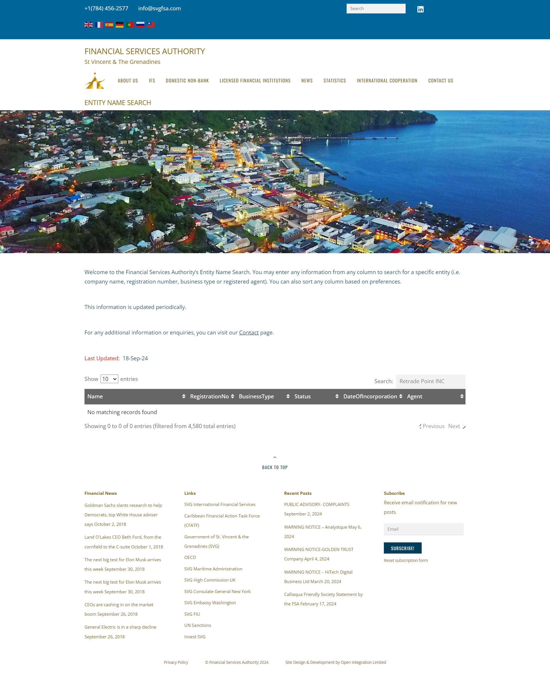 St Vincent & the Grenadines Financial Services Authority