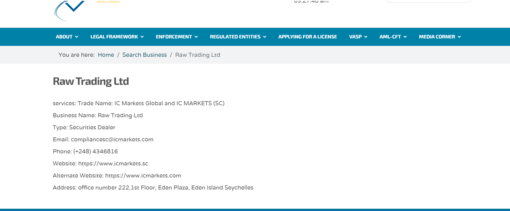 Raw Trading Ltd FSA