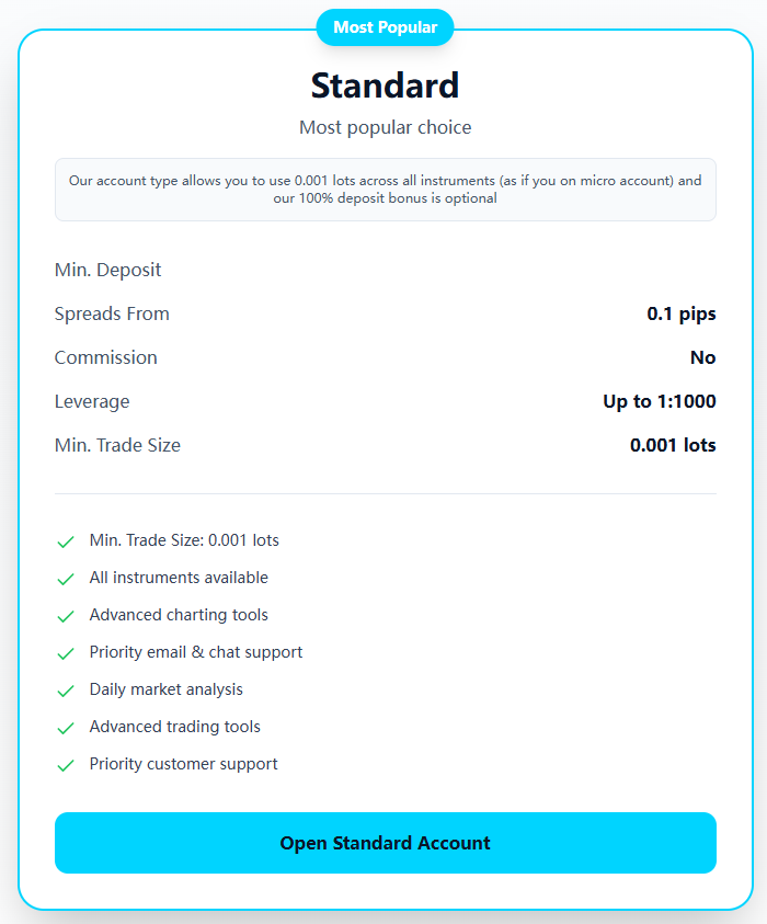 Account Type Information