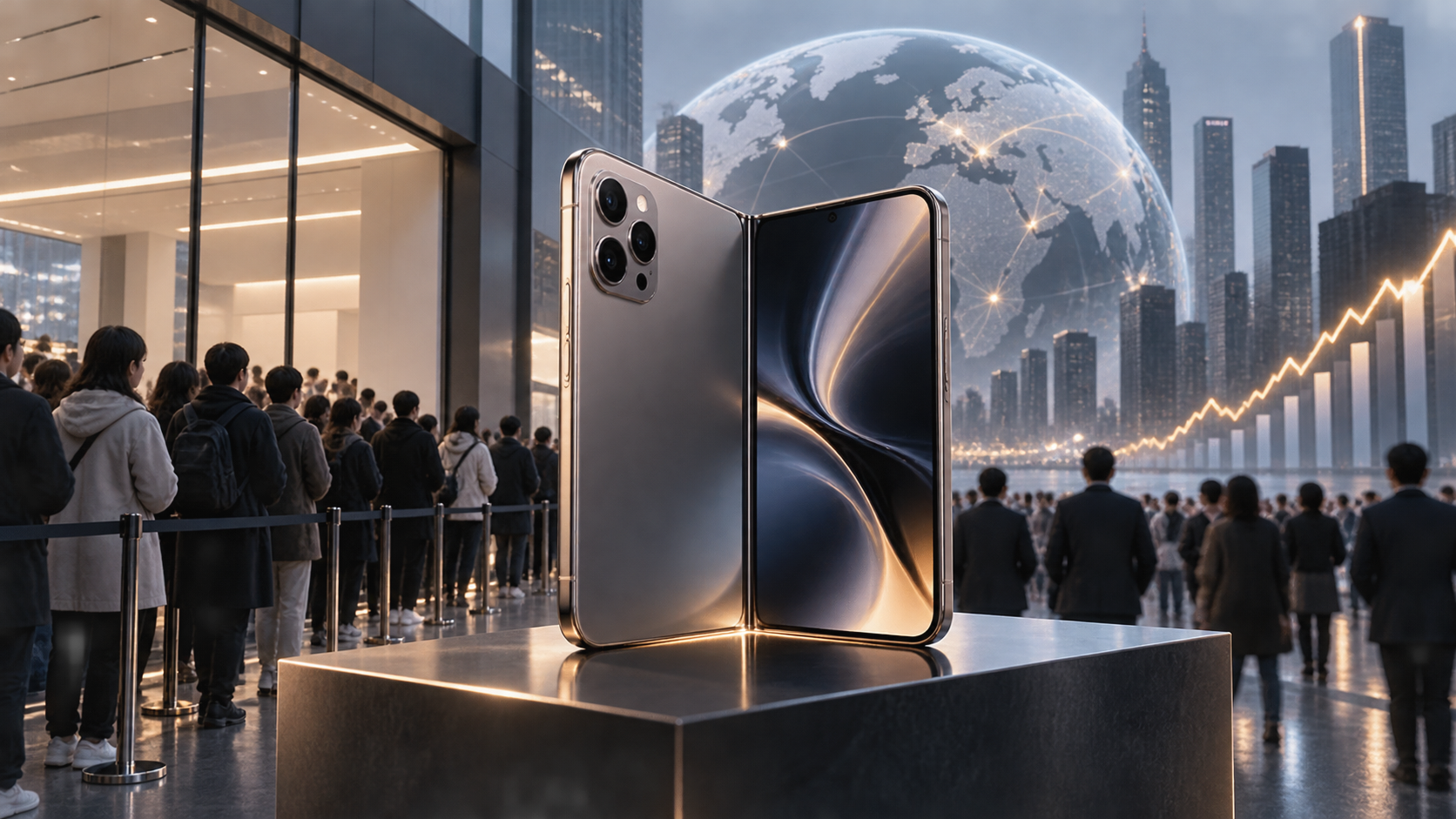 アップル初の折りたたみiPhone、1,999ドルで予約開始　高価格戦略を市場が評価